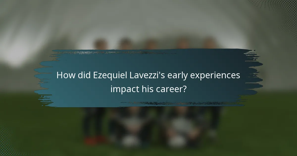How did Ezequiel Lavezzi's early experiences impact his career?