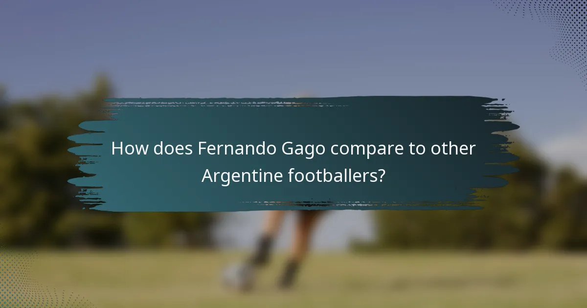 How does Fernando Gago compare to other Argentine footballers?