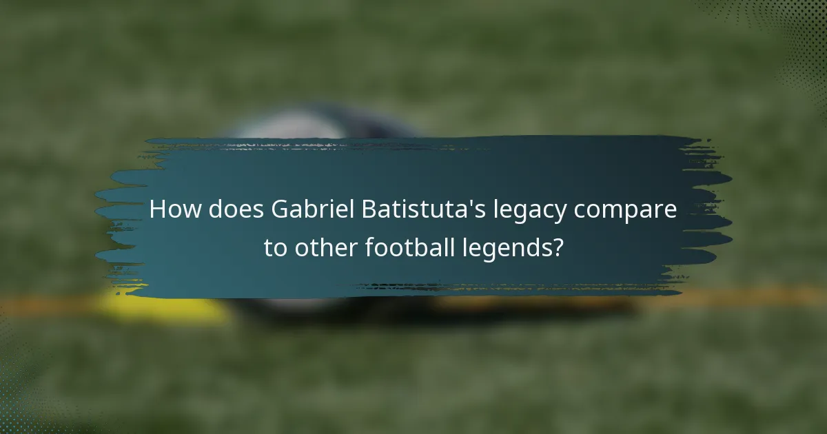 How does Gabriel Batistuta's legacy compare to other football legends?