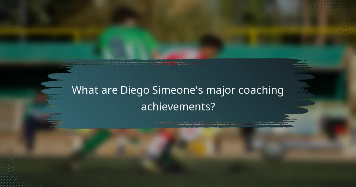 What are Diego Simeone's major coaching achievements?