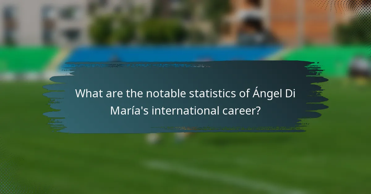 What are the notable statistics of Ángel Di María's international career?